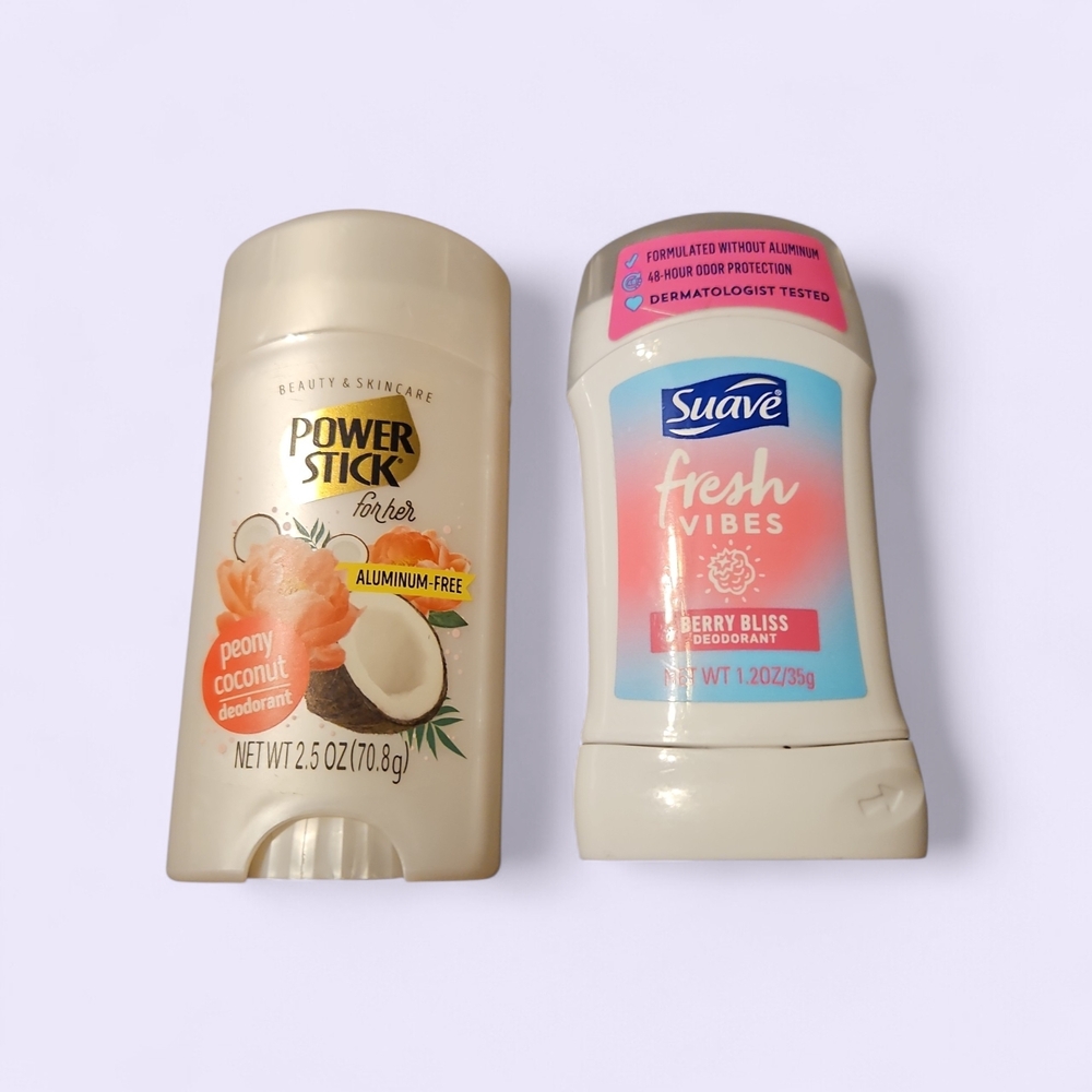 Power Stick Peony Coconut and Suave Berry Bliss Deodorants, NEW